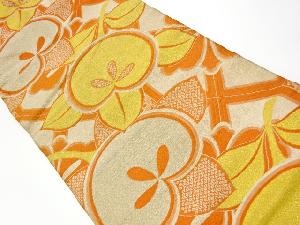 アンティーク　纐纈橘模様織出し名古屋帯（材料）